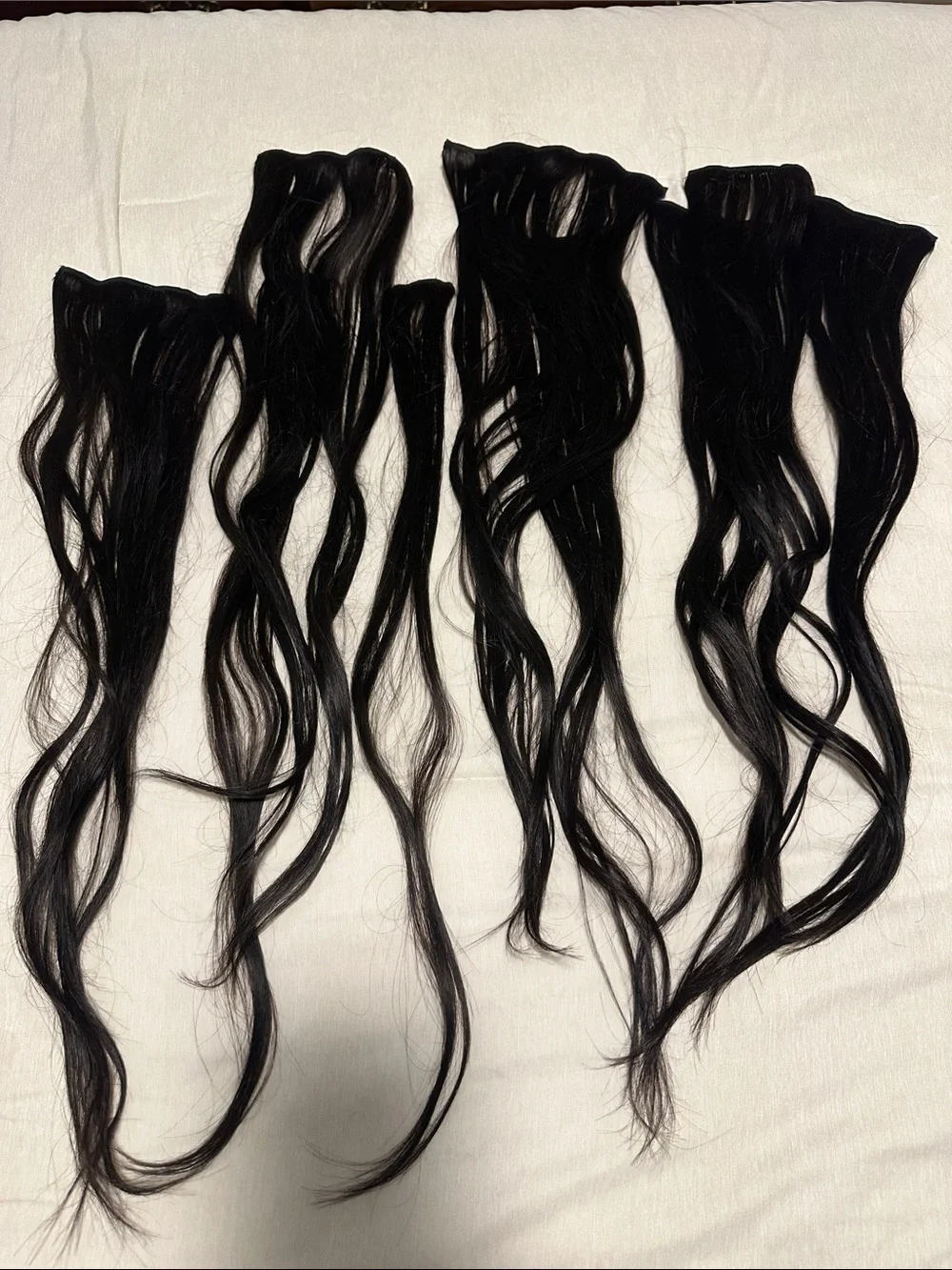 Black Clip-In Hair Extensions Real Human Hair 9 pcs 24inch 150g
